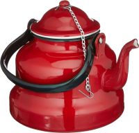 Ibili 1 Lts Red Enamelled Steel StoveTop Kettle