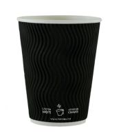 Gobelet pour Boisson Chaude en papier 12oz - 360ml Tasses Noir Paquet de 500