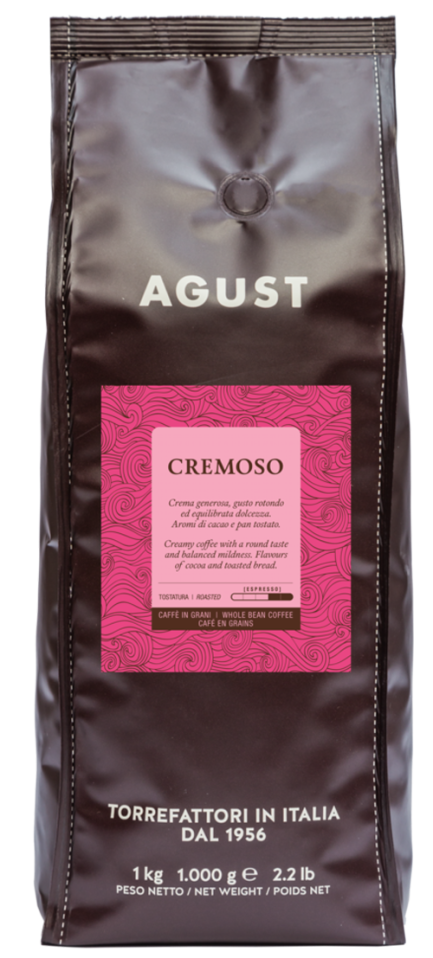 Agust Caffe CREMOSO Mélange Moyen Cafe en Grains 1 Kg / 2.2 Livres (1000g) 