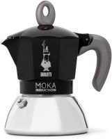 Bialetti 2 Tasses - 100ml MOKA INDUCTION Cafetière Expresso noir 