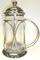 Classic 3 Cup PYREX Chrome French Coffee & Tea Press 