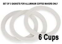Replacement 6 Cups Silicone Gaskets for Aluminium Coffee Makers