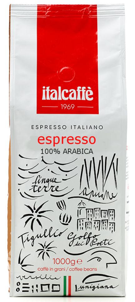 ItalCaffé ESPRESSO ARABICA 100% Café  en Grains 1 Kg / 2.2 Livres (1000g) 