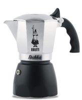 Bialetti BRIKKA 2 Cups - 100ml BLACK Stove Top Espresso Maker