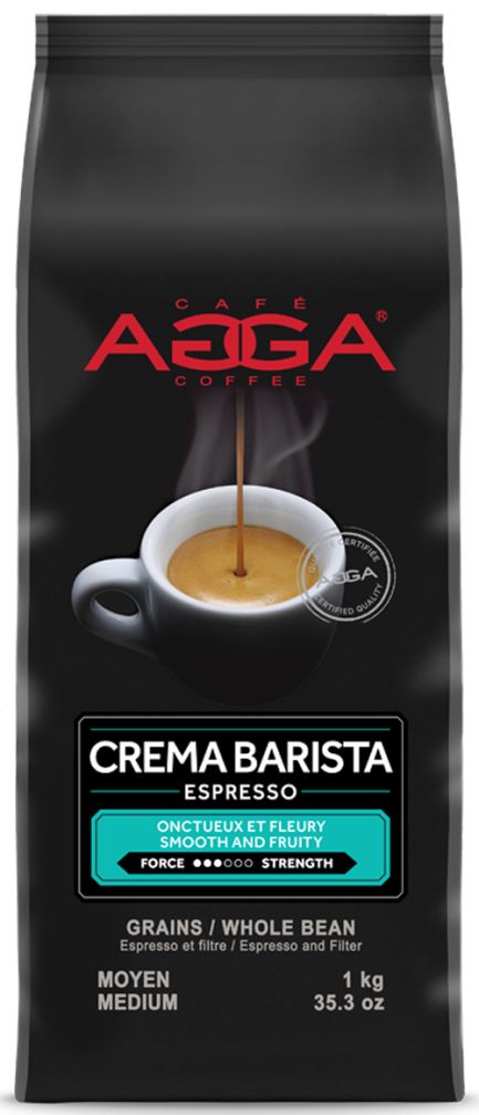 Cafe Agga CREMA BARISTA Espresso Medium Roast Coffee Beans 1 Kg - 2.2 Lbs  (1000 gr)