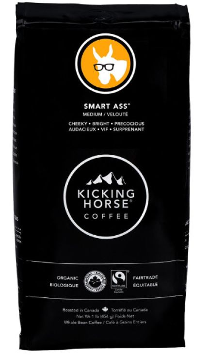 Kicking Horse SMART ASS Medium Blend Coffee Beans  454 gr Bag 