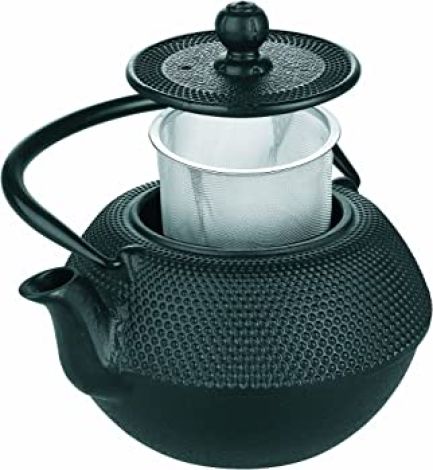 Ibili 1.2 lts Hobnail Cast Iron Black Tea Pot 