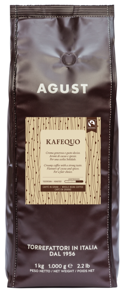Agust Caffe KAFEQUO FAIRTRADE Mélange Moyen Cafe en Grains 1 Kg / 2.2 Livres (1000g) 