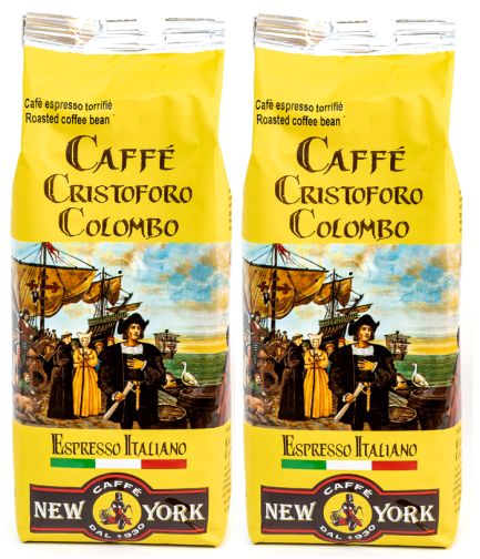 Caffe NY CRISTOFORO COLOMBO Melange Moyen Cafe en Grains 2 Kg / 4.4 Livres (2000g) 