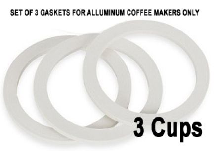 Replacement 3 Cups Silicone Gaskets for Aluminium Coffee Makers