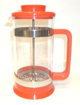 8 Cup PYREX Red Plastic French Coffee/Tea Press 