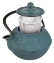 Ibili 1.2 lts Hobnail Cast Iron Blue Tea Pot