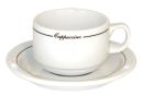 Straight Shape Black Line Cappuccino Cups - Set of 6