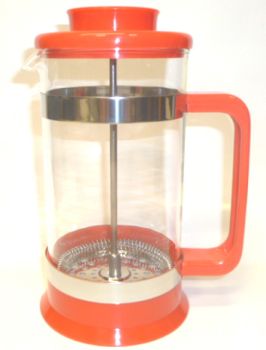 Deluxe 8 Cup PYREX Red Plastic French Coffee & Tea Press - BLACK FRIDAY SALE