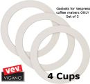 Vev Vigano Replacement 4 Cups Silicone Gaskets for VESPRESS Coffee Makers Only