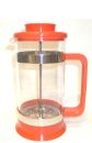 Deluxe 3 Cup PYREX Red Plastic French Coffee / Tea Press 