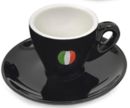 Italian 3 oz BLACK Espresso Cups Set of 6 - BLACK FRIDAY SALE