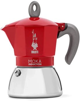 Bialetti 6 Cups - 280ml MOKA INDUCTION Stove Top Espresso Maker RED