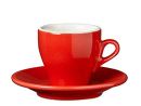 Nuova Point Red 65ml Espresso Cup and Saucer Set of 6