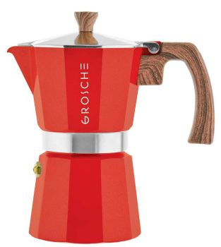 Grosche 9 Cups - 450ml MILANO RED Espresso Coffee Maker - BLACK FRIDAY SALE