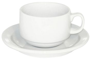 Straight Shape White Cappuccino Cups - Set of 6 - BLACK FRIDAY SALE