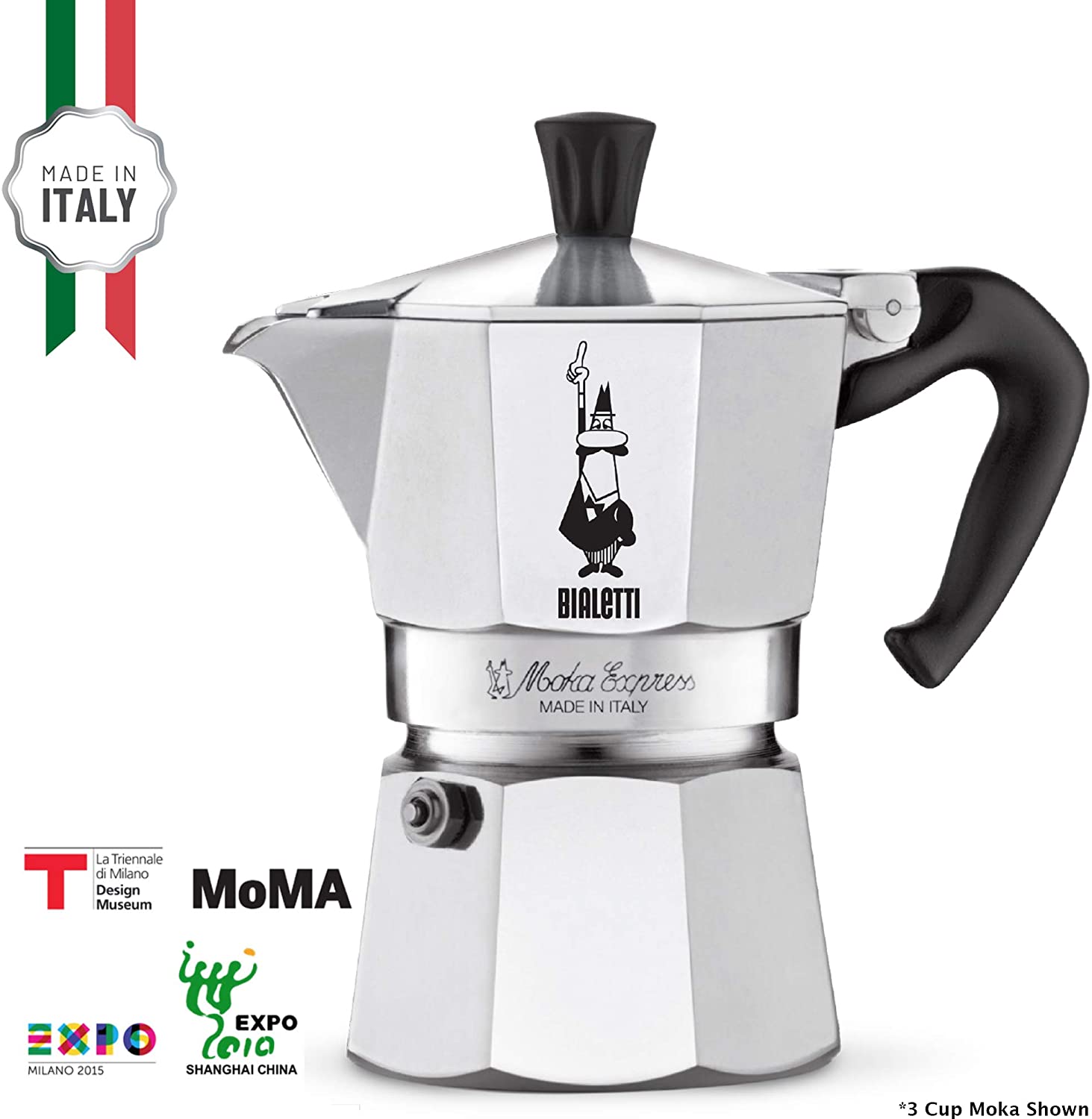  Bialetti New Moka Induction Coffee Maker Moka Pot, 6 Cups, 280  ml, Aluminium, Red, Compatible with Induction pan and Gas stove: Italian  Made: Home & Kitchen