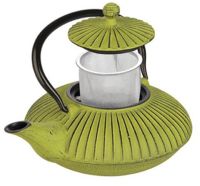 Ibili 0.78 Lts Hobnail Cast Iron Green Tea Pot 