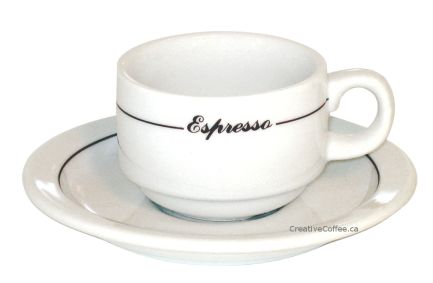 Straight Shape Black Line Espresso Cups - Set of 6