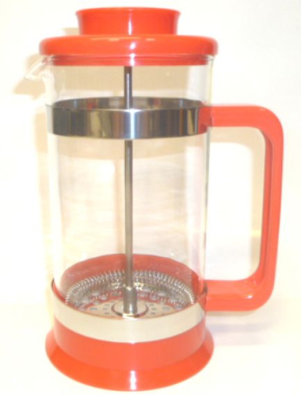 Deluxe 8 Cup PYREX Red Plastic French Coffee & Tea Press 