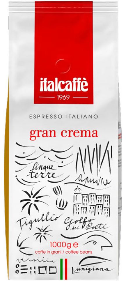 ItalCaffé GRAN CREMA Coffee Beans 1 Kg / 2.2 lbs (1000g)