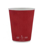 Gobelet pour Boisson Chaude en papier 12oz - 360ml Tasses Rouge Paquet de 500