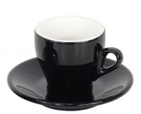 Nuova Point Black Espresso Cup and Saucer Set of 6