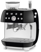 Smeg Espresso Manual BLACK Coffee Machine with Grinder 50's Style 