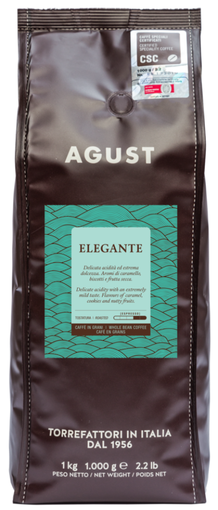 Agust Caffe ELEGANTE Mélange Moyen Cafe en Grains 1 Kg / 2.2 Livres (1000g)  