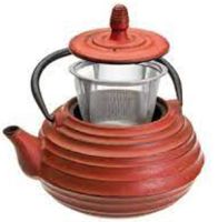 Ibili Ceylan 0.70 Lts Hobnail Cast Iron Red Tea Pot
