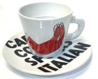 Italian 6 oz "Speaks Italian" Cappuccino Cups Set of 6