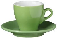 Nuova Point Green Cappuccino Cup and Saucer Set of 6