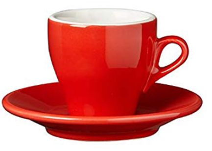 Nuova Point Red 165ml Cappuccino Cup and Saucer Set of 6  