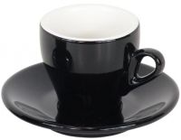 Nuova Point Milano Black 155ml Cappuccino Cup and Saucer set of 6 