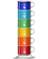 Bialetti Tazzine Multicolor 6 pcs Stackable Porcelain Espresso Cups Set 