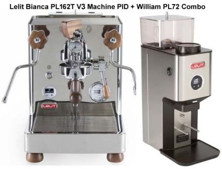 Lelit Bianca PL162T V3 Espresso Machine PID & William PL72 Coffee Grinder Combo