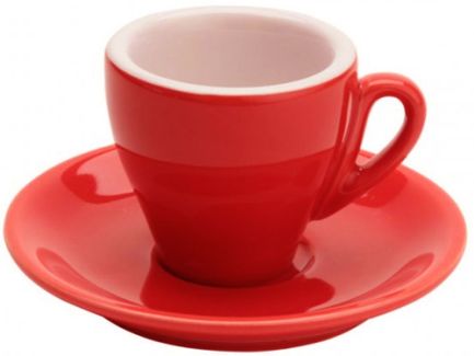 Nuova Point Milano Red 155ml Cappuccino Cup and Saucer Set of 6 
