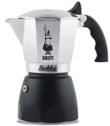 Bialetti BRIKKA 4 Cups - 170ml BLACK Stove Top Espresso Maker