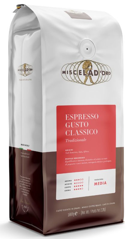 Miscela D'Oro Espresso GUSTO CLASSICO Coffee Beans 1 Kg / 2.2 lbs (1000g) 
