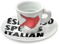 Italien 3oz Tasses a Café Espresso "Parle Italian" Ensemble de 6 EXTRA PROMO