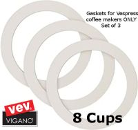 Vev Vigano Replacement 8 Cups Silicone Gaskets for VESPRESS Coffee Makers Only