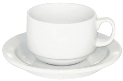 Straight Shape White Cappuccino Cups - Set of 6 