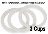 Replacement 3 Cups Silicone Gaskets for Aluminum Coffee Makers