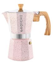 Grosche 6 Cups - 275ml MILANO STONE PINK Espresso Coffee Maker 