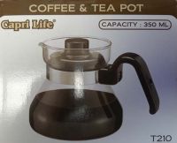 Pyrex 2 Cups Coffee / Tea Glass Pot Black